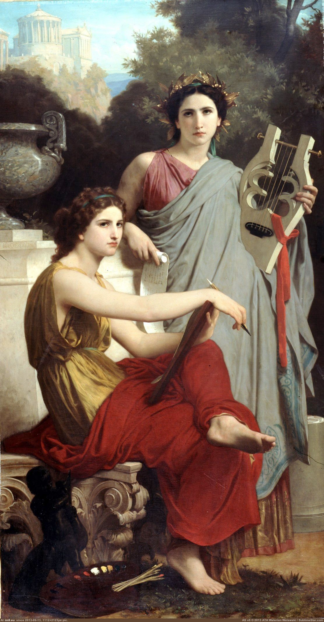 (1867) Lart Et La Litterature - William Adolphe Bouguereau (in William Adolphe Bouguereau paintings (1825-1905))