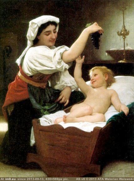 (1868) La Grappe De Raisin - William Adolphe Bouguereau (in William Adolphe Bouguereau paintings (1825-1905))