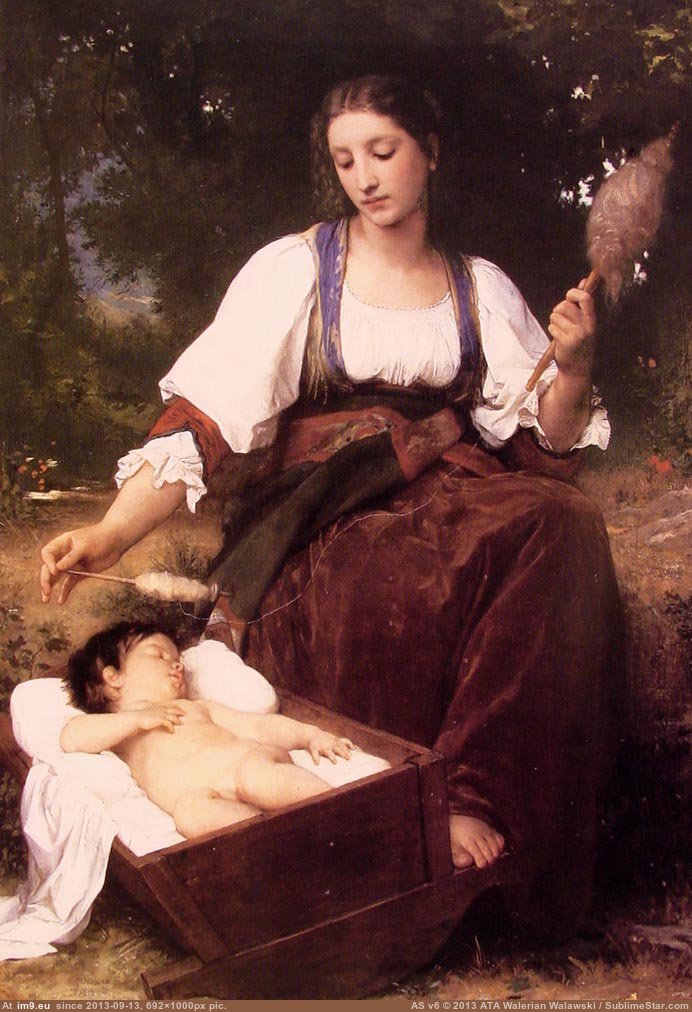 (1875) Berceuse - William Adolphe Bouguereau (in William Adolphe Bouguereau paintings (1825-1905))