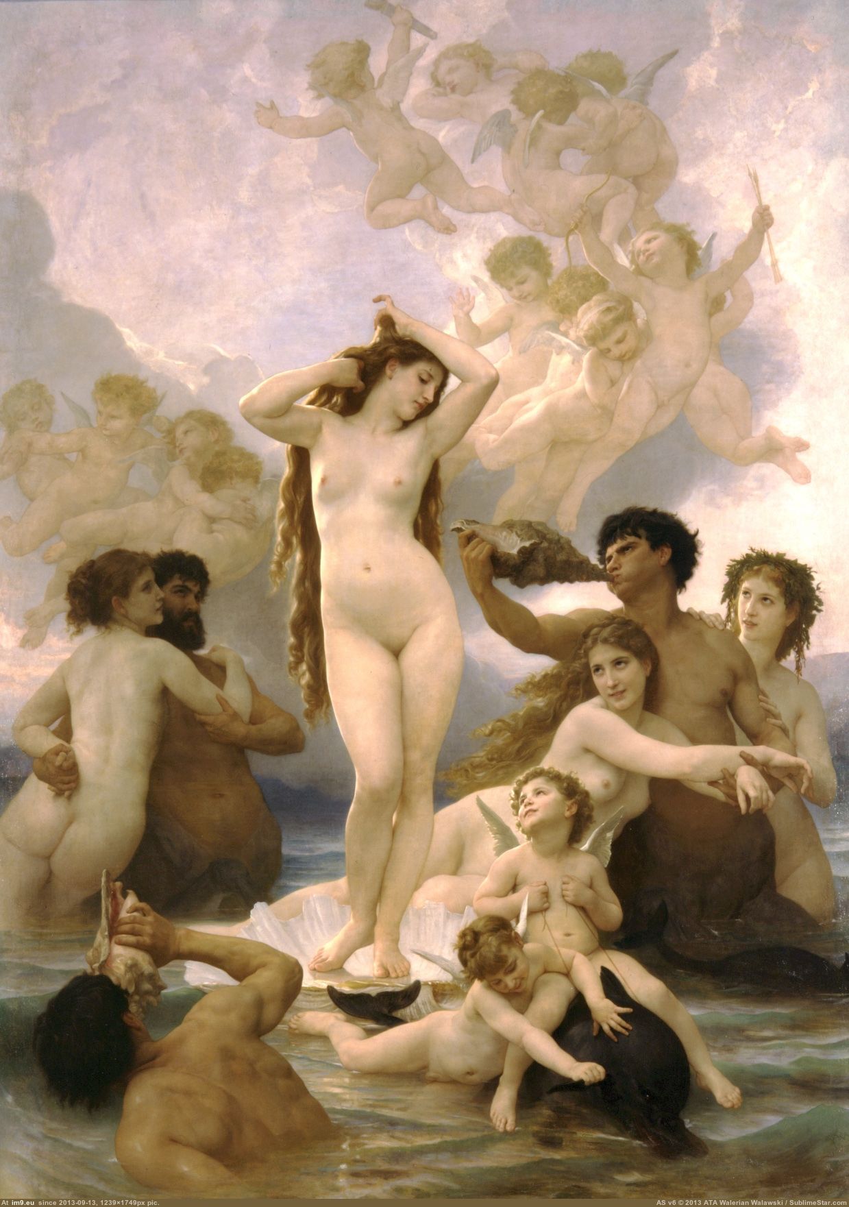(1879) Naissance De Venus - William Adolphe Bouguereau (in William Adolphe Bouguereau paintings (1825-1905))