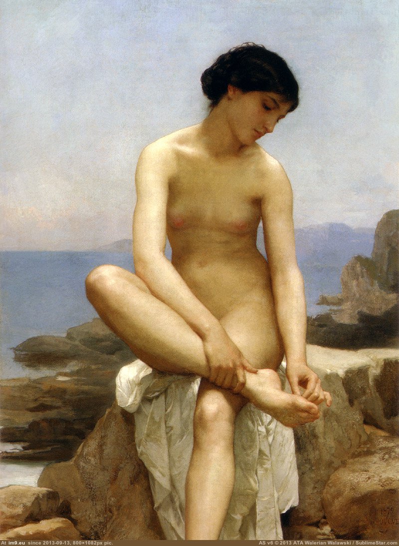 (1879) The Bather - William Adolphe Bouguereau (in William Adolphe Bouguereau paintings (1825-1905))