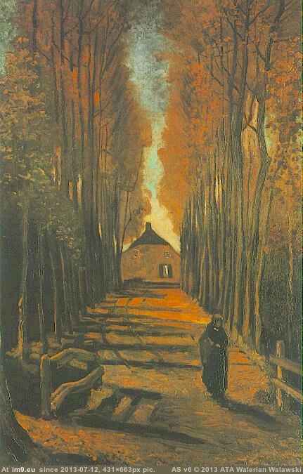 1884 Avenue of Poplars in Autumn (in Vincent van Gogh Paintings - 1883-86 Nuenen and Antwerp)