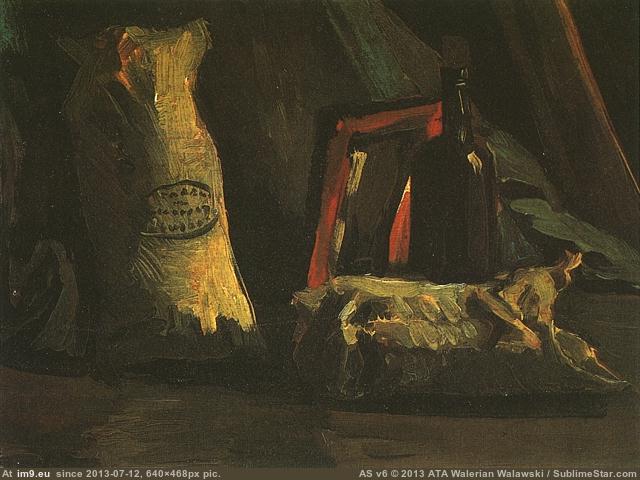 1884 Still Life with Two Sacks and a Bottle (in Vincent van Gogh Paintings - 1883-86 Nuenen and Antwerp)