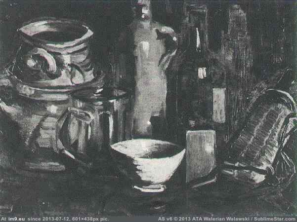 1884 ttery, Beer Glass and Bottle (in Vincent van Gogh Paintings - 1883-86 Nuenen and Antwerp)