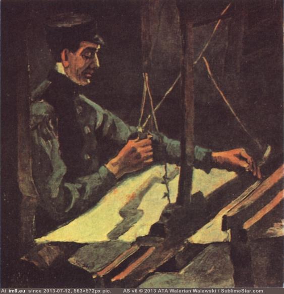 1884 Weaver Facing Right (Half-Figure) (in Vincent van Gogh Paintings - 1883-86 Nuenen and Antwerp)