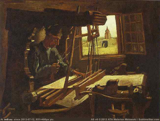 1884 Weaver Near an Open Window (in Vincent van Gogh Paintings - 1883-86 Nuenen and Antwerp)