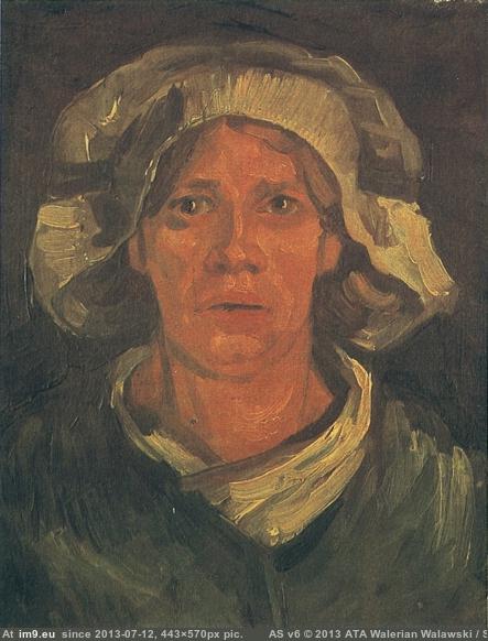 1885 Head of a Peasant Woman with White Cap version 2 (in Vincent van Gogh Paintings - 1883-86 Nuenen and Antwerp)