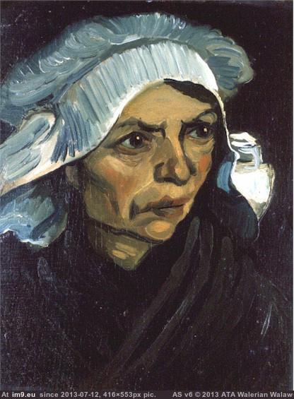 1885 Head of a Peasant Woman with White Cap version 5 (in Vincent van Gogh Paintings - 1883-86 Nuenen and Antwerp)