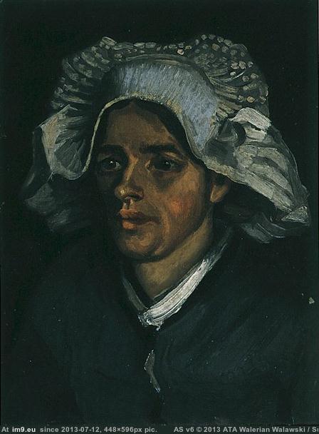1885 Head of a Peasant Woman with White Cap version 7 (in Vincent van Gogh Paintings - 1883-86 Nuenen and Antwerp)