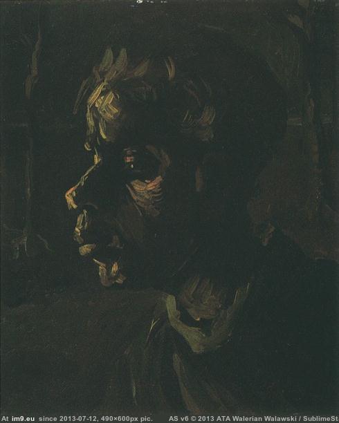 1885 Head of a Peasant Woman (in Vincent van Gogh Paintings - 1883-86 Nuenen and Antwerp)