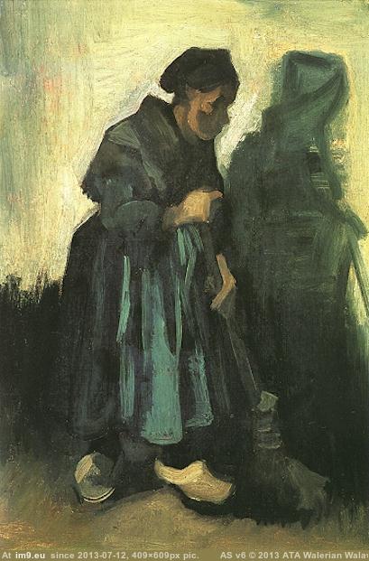 1885 Peasant Woman Sweeping the Floor (in Vincent van Gogh Paintings - 1883-86 Nuenen and Antwerp)