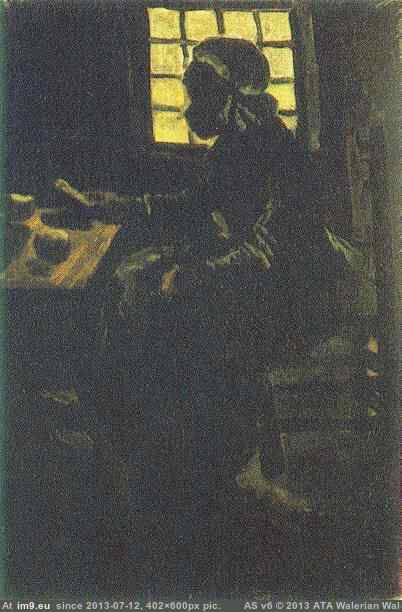 1885 Peasant Woman Taking her Meal (in Vincent van Gogh Paintings - 1883-86 Nuenen and Antwerp)