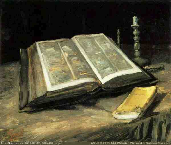1885 Still Life with Bible (in Vincent van Gogh Paintings - 1883-86 Nuenen and Antwerp)