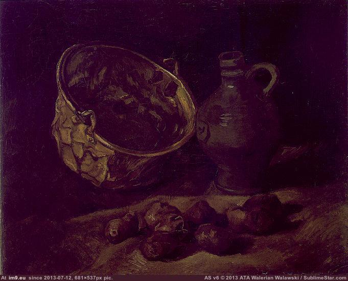 1885 Still Life with Brass Cauldron and Jug (in Vincent van Gogh Paintings - 1883-86 Nuenen and Antwerp)
