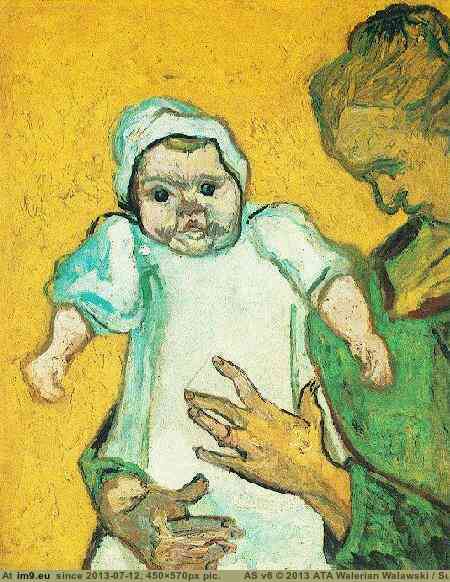 1888 Mother Roulin with Her Baby version 2 (in Vincent van Gogh Paintings - 1888-89 Arles)
