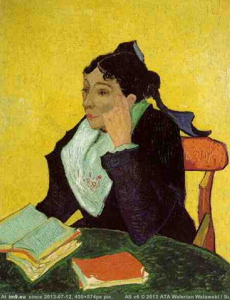 1888 or 1889 L'Arlesienne Madame Ginoux with Books (in Vincent van Gogh Paintings - 1888-89 Arles)