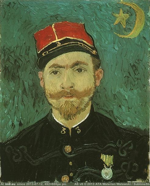 1888 Portrait of Milliet, Second Lieutenant of the Zouaves (in Vincent van Gogh Paintings - 1888-89 Arles)