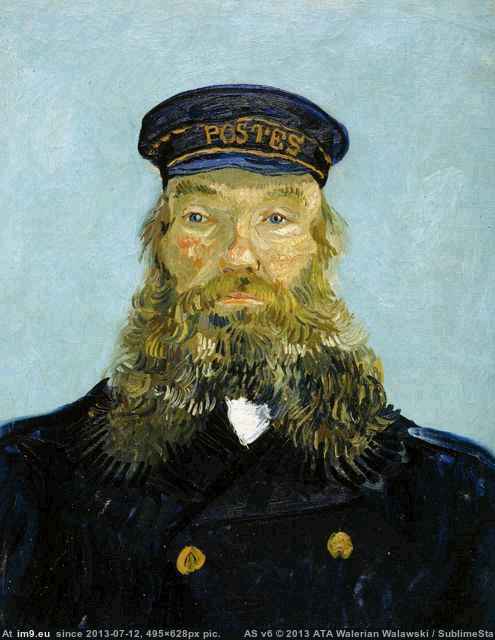 1888 Portrait of the Postman Joseph Roulin version 2 (in Vincent van Gogh Paintings - 1888-89 Arles)