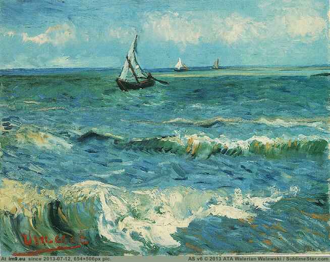 1888 Seascape at Saintes-Maries (in Vincent van Gogh Paintings - 1888-89 Arles)