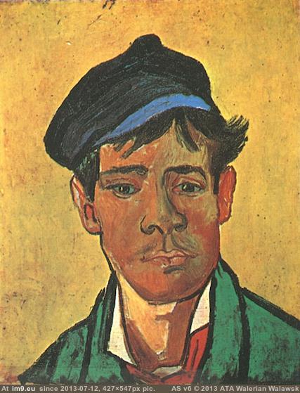 1888 Young Man with a Cap (in Vincent van Gogh Paintings - 1888-89 Arles)