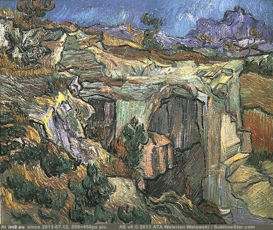1889 Entrance to a Quarry near Saint-Rémy (in Vincent van Gogh Paintings - 1889-90 Saint-Rémy)