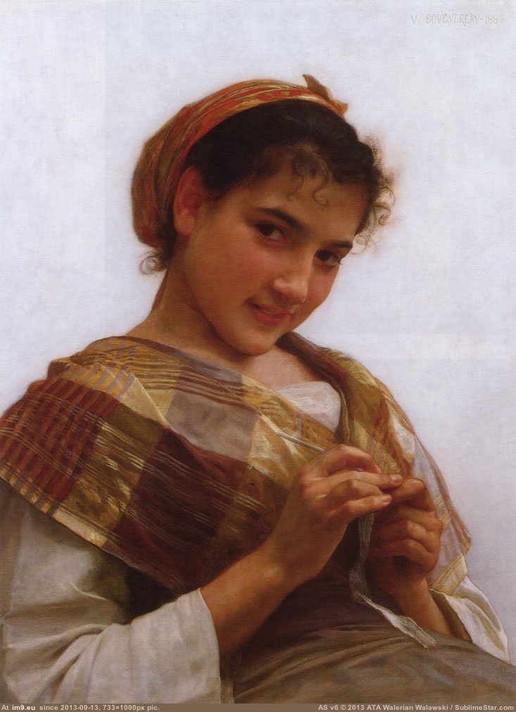 (1889) Jeune Fille Au Crochet - William Adolphe Bouguereau (in William Adolphe Bouguereau paintings (1825-1905))