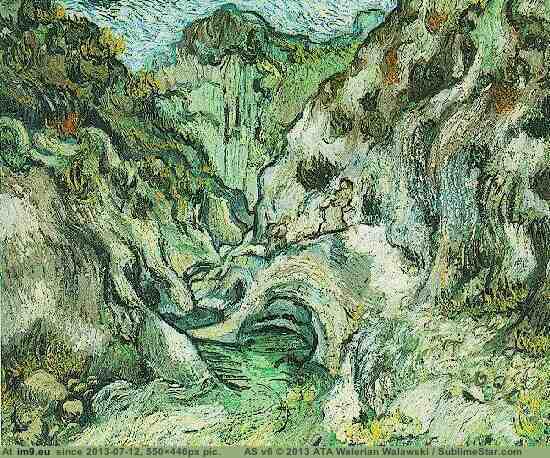 1889 Les Peiroulets Ravine version 2 (in Vincent van Gogh Paintings - 1889-90 Saint-Rémy)