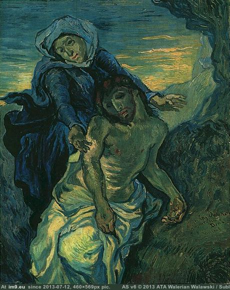 1889 Pietà (after Delacroix) (in Vincent van Gogh Paintings - 1889-90 Saint-Rémy)