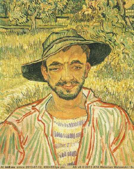 1889 Portrait of a Young Peasant (in Vincent van Gogh Paintings - 1889-90 Saint-Rémy)