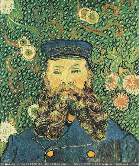 1889 Portrait of the Postman Joseph Roulin version 2 (in Vincent van Gogh Paintings - 1888-89 Arles)