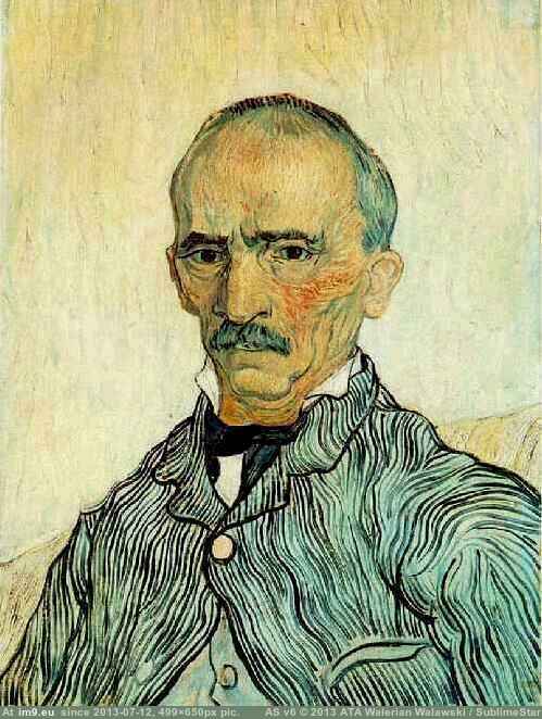 1889 Portrait of Trabuc, an Attendant at Saint-Paul Hospital (in Vincent van Gogh Paintings - 1889-90 Saint-Rémy)