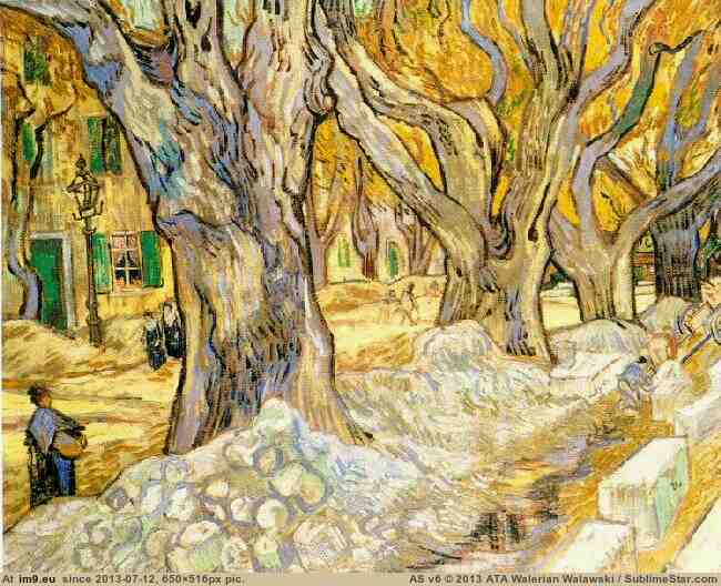 1889 Road Menders, The (in Vincent van Gogh Paintings - 1889-90 Saint-Rémy)