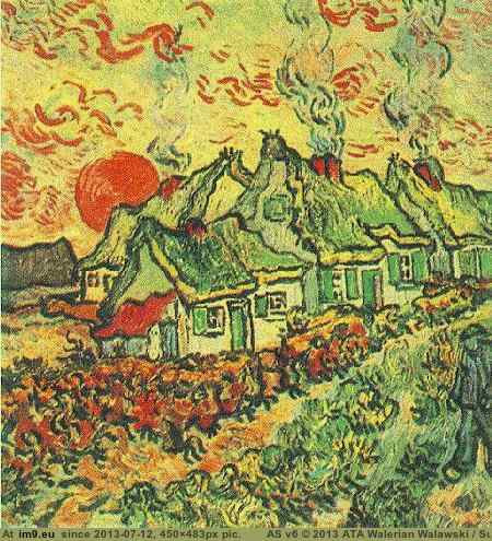 1890 Cottages Reminiscence of the North (in Vincent van Gogh Paintings - 1889-90 Saint-Rémy)