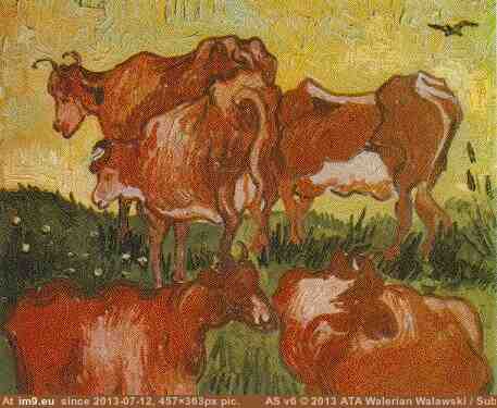 1890 Cows (after Jordaens) (in Vincent van Gogh Paintings - 1890 Auvers-sur-Oise)