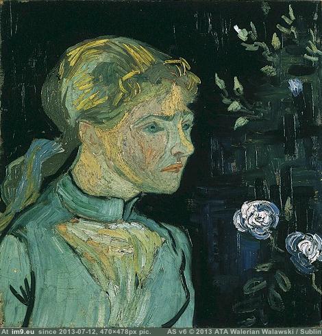 1890 Portrait of Adeline Ravoux (in Vincent van Gogh Paintings - 1890 Auvers-sur-Oise)