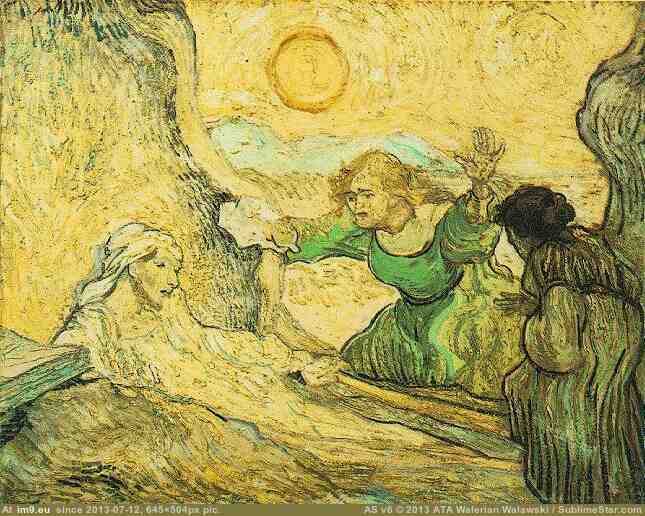 1890 Raising of Lazarus (after Rembrandt), The (in Vincent van Gogh Paintings - 1889-90 Saint-Rémy)