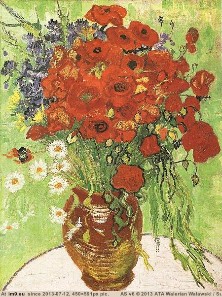 1890 Still Life Red Poppies and Daisies (in Vincent van Gogh Paintings - 1890 Auvers-sur-Oise)