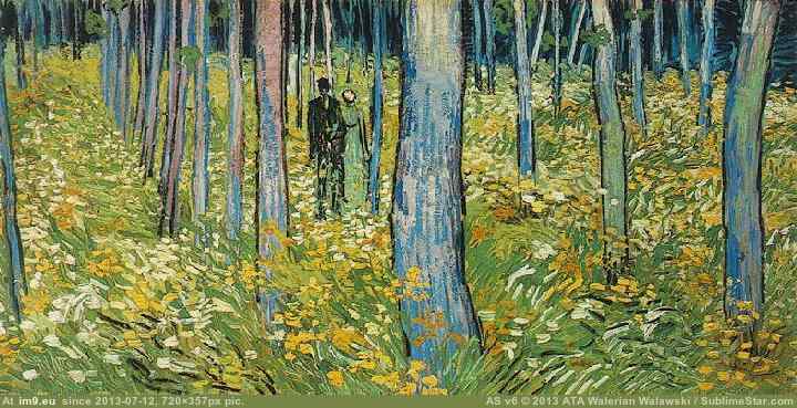 1890 Undergrowth with Two Figures (in Vincent van Gogh Paintings - 1890 Auvers-sur-Oise)