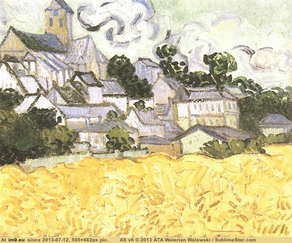 1890 View of Auvers with Church (in Vincent van Gogh Paintings - 1890 Auvers-sur-Oise)