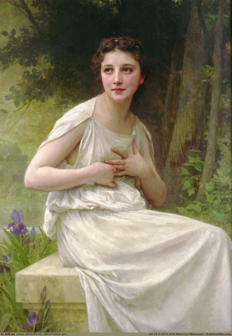 (1897) Reflexion - William Adolphe Bouguereau (in William Adolphe Bouguereau paintings (1825-1905))