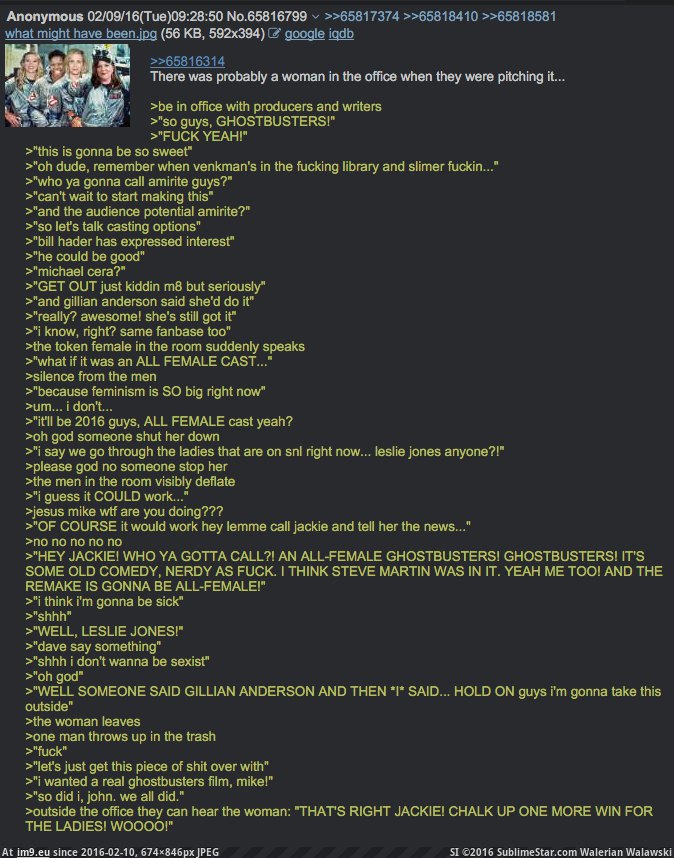 [4chan] -tv- was at a production meeting for Ghostbusters (in My r/4CHAN favs)