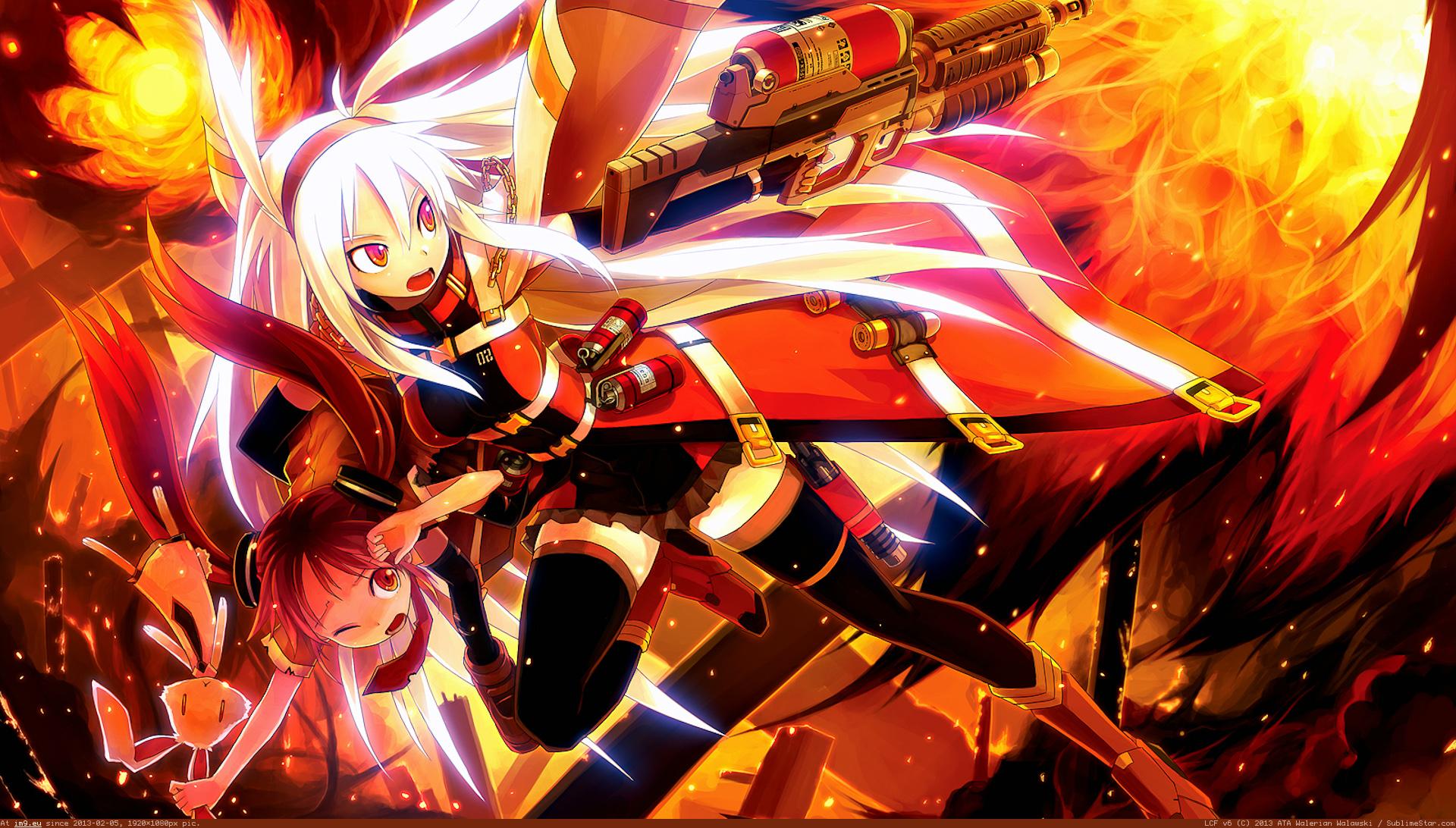 Pic. #Wallpaper #Anime #1920x1080 #Thighhighs #Tagme #Fire #Gun #Weapon,  346778B – Anime Wallpapers 1920x1080 (HD manga)