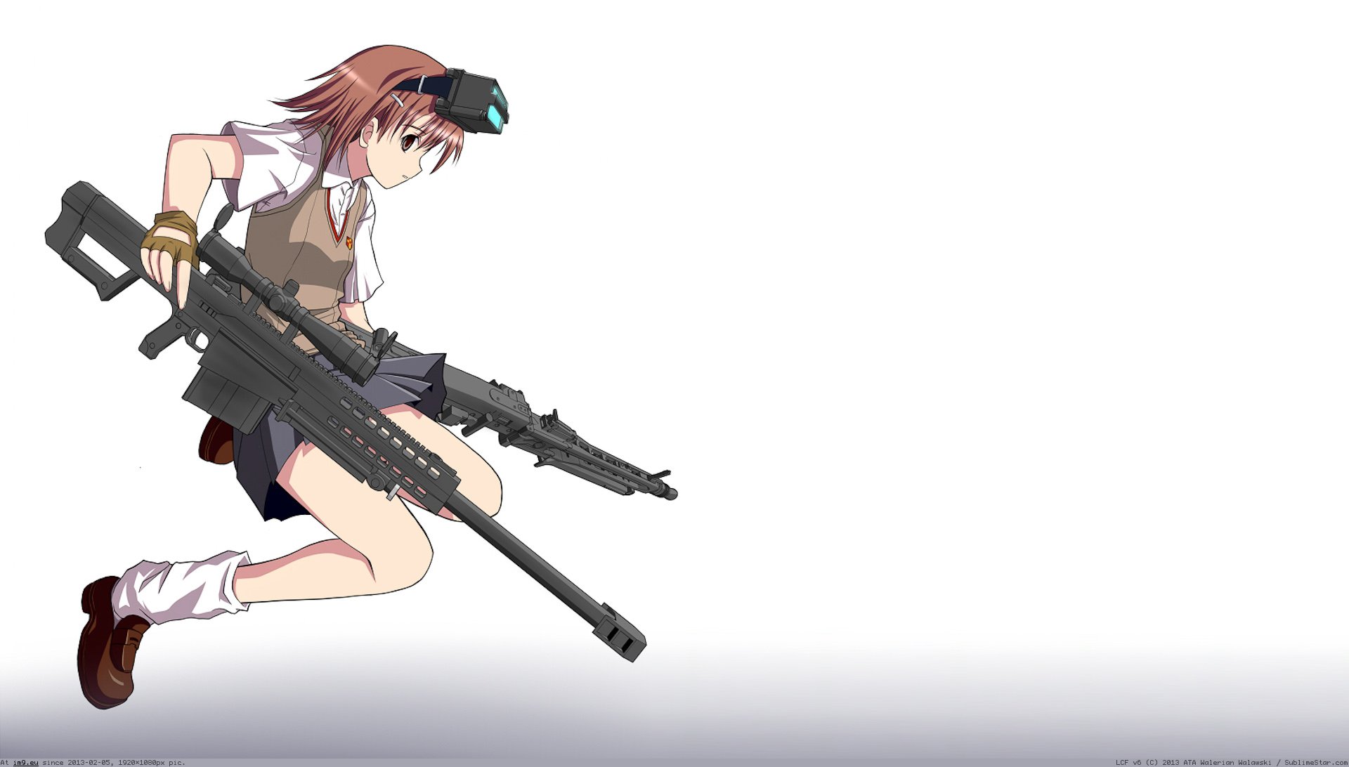 Pic. #Wallpaper #White #Anime #1920x1080 #Tagme #Misaka #Aru #Majutsu #Gun  #Weapon #Index #Imouto, 131151B – Anime Wallpapers 1920x1080 (HD manga)