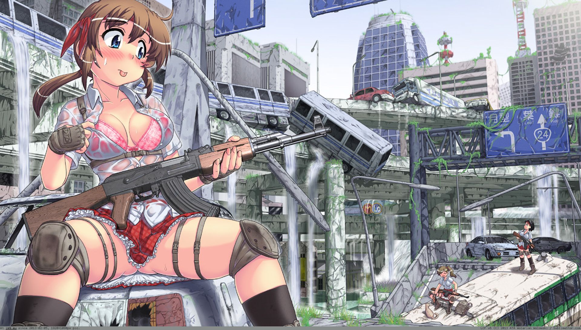 Anime Porn Wallpaper - Pic. #Wallpaper #Anime #1920x1080 #Shirt #Weapon #Hase #Nopan #Yuu #Bra  #Underwear #Gun #Cleavage, 422083B â€“ Anime Wallpapers 1920x1080 (HD manga)