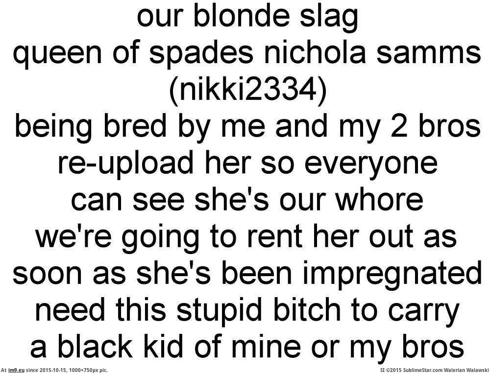 998d (in Slag nikki2334 being bred for djs12th52 REPOST OUR BLONDE CUNT BITCH)