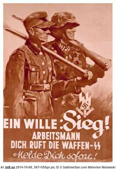 anton ottomar. nazi ns poster plakat. arbeitsmann dich ruft die waffen-ss.  berlin 1943 (in SS posters)