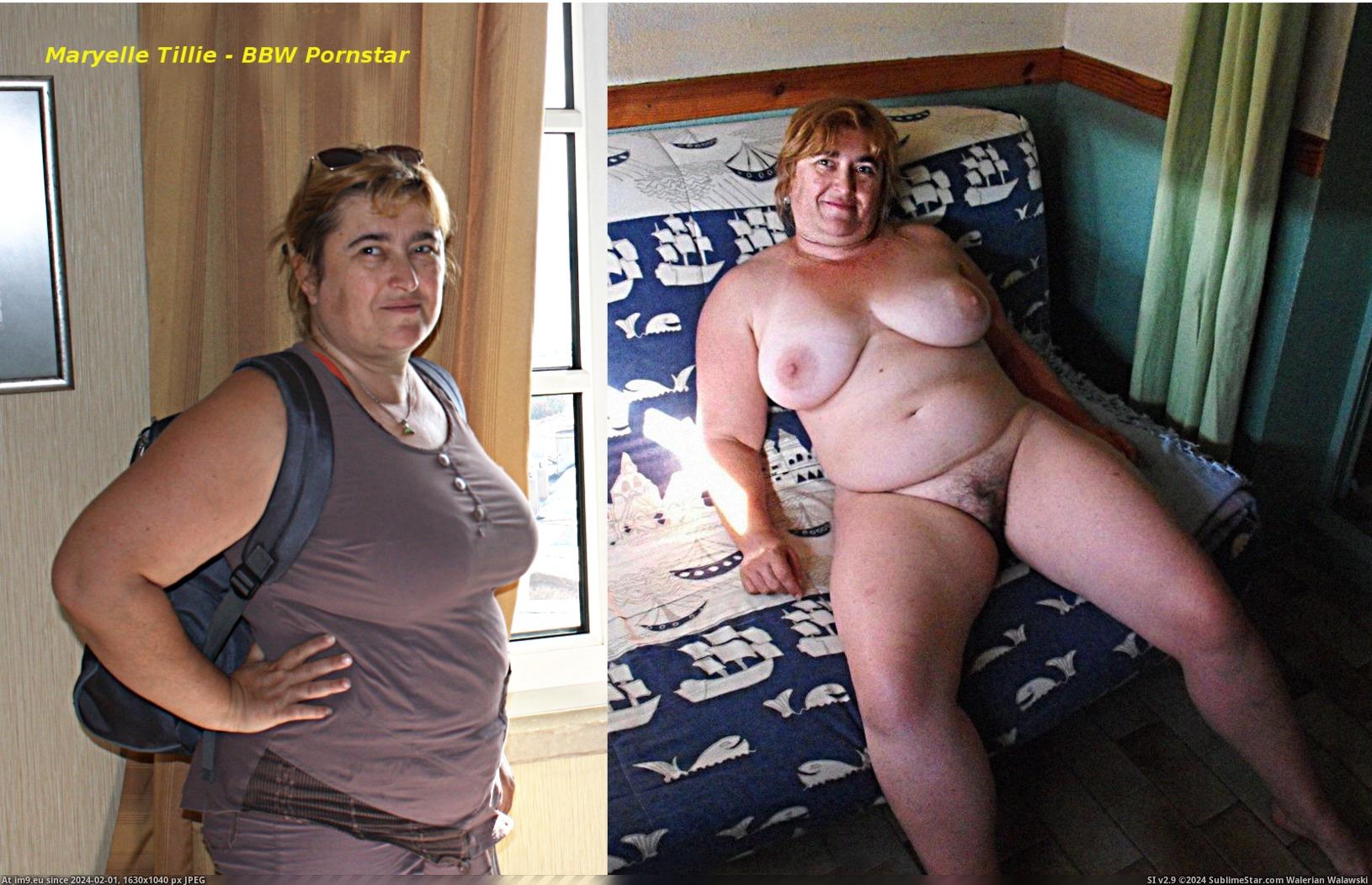 Chubby dressed undressed