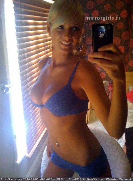 Blonde lingerie mirror girl (in Selfie 03022016)