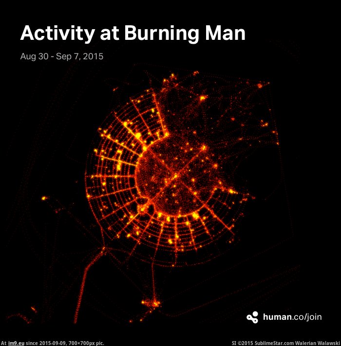 [Dataisbeautiful] Human activity at Black Rock City - Burning Man (in My r/DATAISBEAUTIFUL favs)