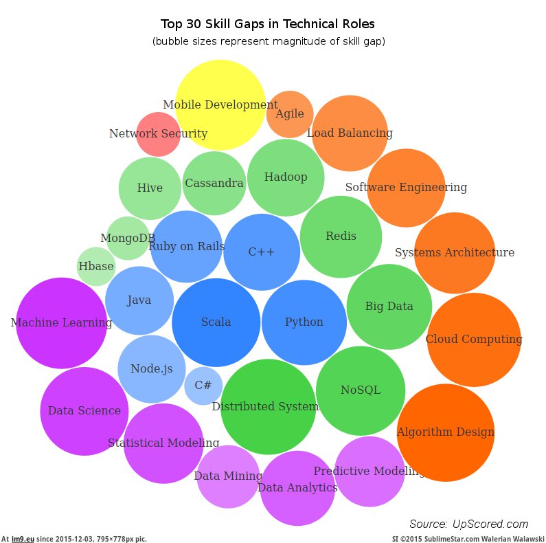 [Dataisbeautiful] The Top 30 Skill Gaps in Technical Roles (in My r/DATAISBEAUTIFUL favs)